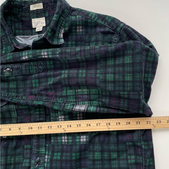 J.Crew Men's Garment Dyed Corduroy Tartan Patchwork Shacket Workshirt LARGE - Picture 10 of 11